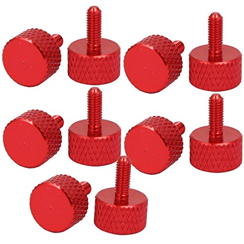 Image of uxcell Computer PC Graphics Card M3x8mm Fully Threaded Knurled Thumb Screws Wine Red 10pcs
