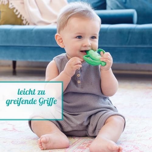 Infantino Lil’ Nibbles, Texturierter Silikon-Beißring, BPA-freies Baby-Beißspielzeug, weich, leicht zu halten… – Ansicht 4