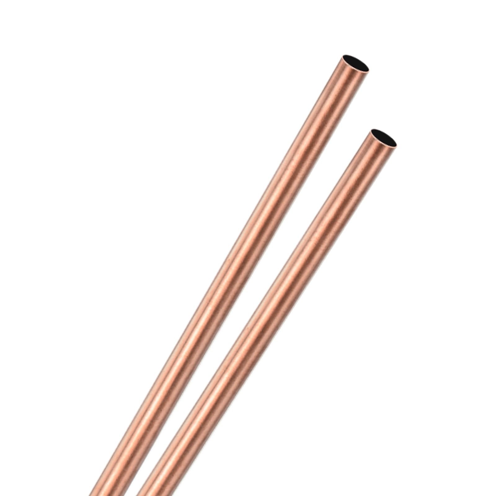 Kupfer-Rundrohr, 2er-Pack, 250 mm, Messing-Rundrohr, 10 Außendurchmesser, 0,5 Wandstärke, H65, nahtloses Messingrohr for den Bau(8mm x 0.2mm x 300mm)