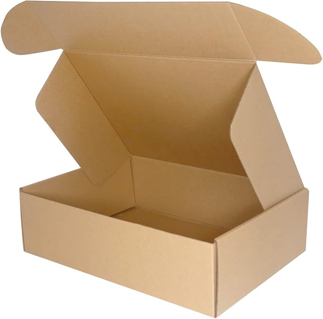 PACK4YA 360×260×103mm (14"x10"x4") Small Parcel Postal Boxes Royal Mail PiP Corrugated Cardboard Boxes for Posting Brown Mailing Postage Shipping Box for Small Business Storing, Gift Packaging (5 Pcs)