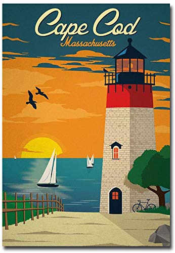 Imán Vintage de Viaje Cape Cod 2.5 x 3.5 pulg miniatura 1