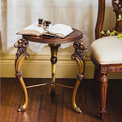 Mobile-Side-Table-Small-Round-End-Table-Circular-Solid-Wood-Sofa-Side-Table-with-Brass-LegsTelephone-Table-Nightstand-157H-x-196D-Coffee-Table-for-Living-Room-Bedroom-Entryway-Rus Mobile Side Table Small Round End Table Circular Solid Wood Sofa Side Table with Brass LegsTelephone Table Nightstand 157H x 196D Coffee Table for Living Room Bedroom Entryway Rus