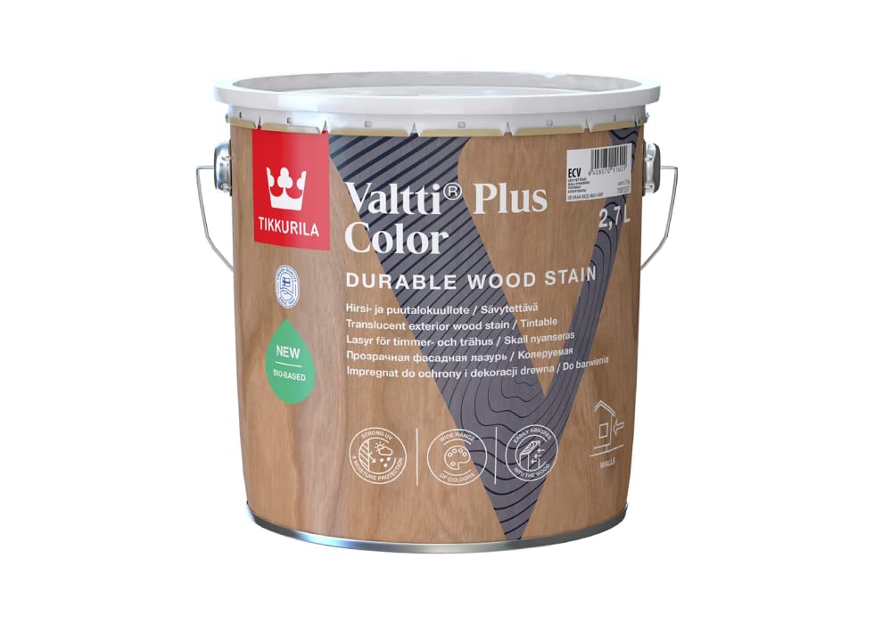 Tikkurila Valtti Plus Colour - Durable, Translucent Exterior Wood Stain (Water-Based) - 3 litres