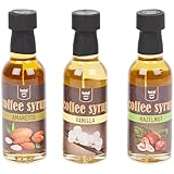 OsoRetail pack de 3 botellas de sirope de café | Funlab Select Almíbar de Avellana, Almíbar de Vainilla y Almíbar de Amaretto | para cafés y bebidas calientes | 3x 45ml