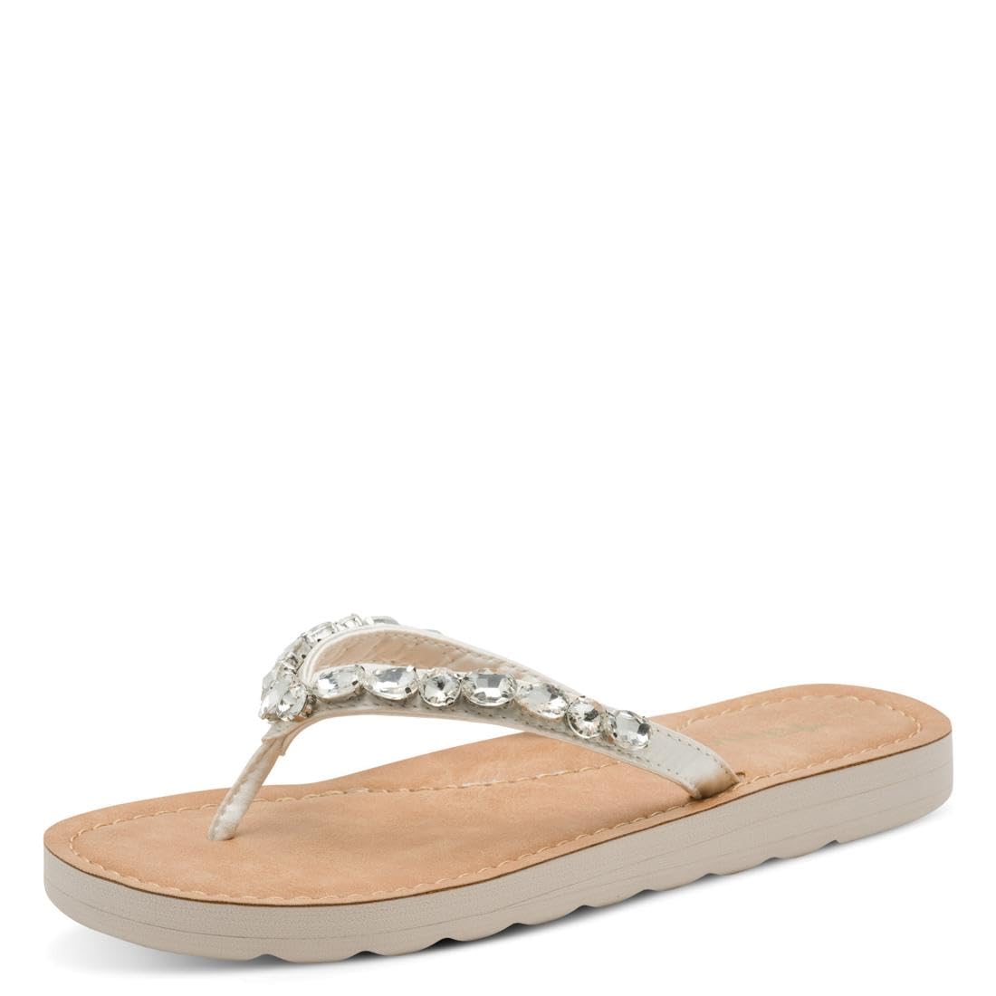 Tamaris Women's toe-post mule flat beige 6.5 UK