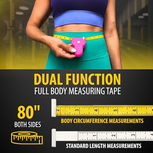 Image of Perfect Body Tape Measure - 80 Inch Automatic Telescopic Tape Measure - Retractable Measuring Tape for Body: Waist, Hip, Bust, Arms, and More (Pink - 80 inch)
