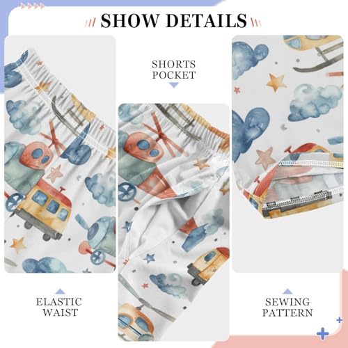 Pajama Bottoms, Clouds Helicopter Pajamas Pant Lounge Wear Sleep Long Pants Casual Sleepwear PJS4