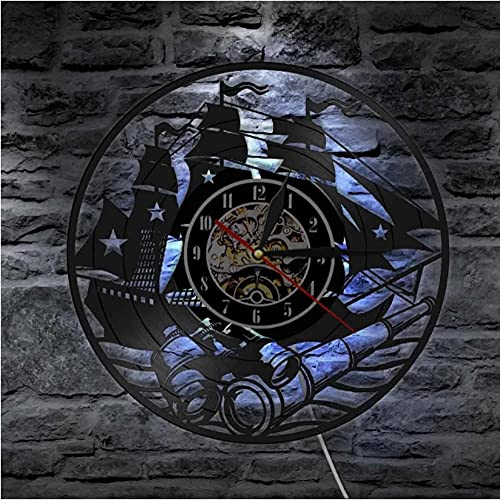 Horloge murale marina scène télescope cadeau idéal fan de mer