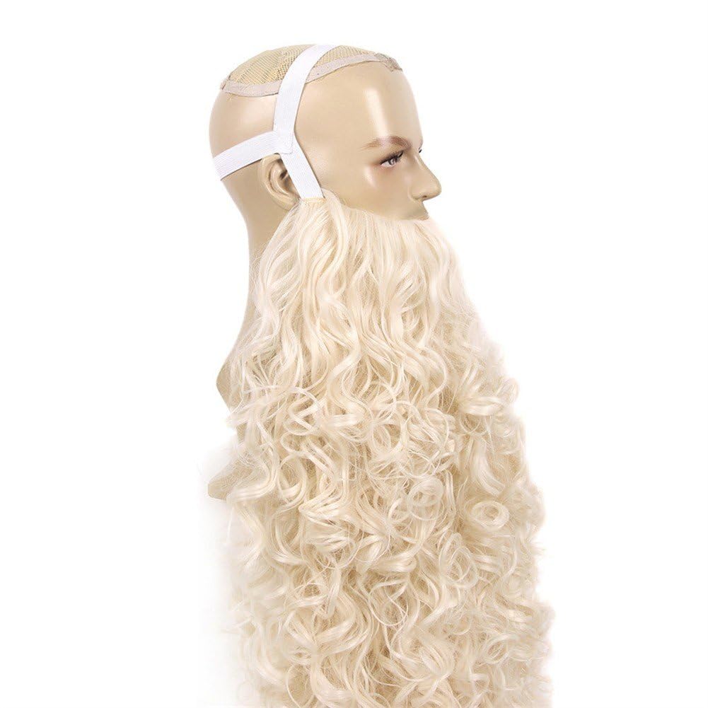 Sanfly Ensemble De Déguisement De Père Noël Amusant avec Barbe, Perruque Sourcils Longs Bouclés, Idéal pour Halloween Noël.