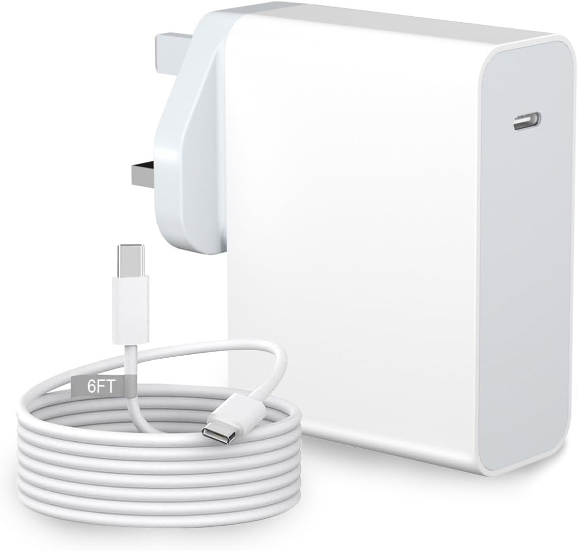 MacBook Pro Charger, 100W USB C Power Adapter, USB C Laptop Charger Compatible with Mac Book Pro 13/14/15/16 inch/Mac Book Air 13/15 inch/iPad Pro 12.9/11 inch/Laptop, Includes USB C to C Cable(6ft)
