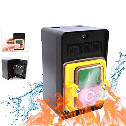 cersaty® Bouton Poussoir Etanche interrupteur Sécurité 220 V / 380 V 10A ON/OF pour Machines Textiles D'Équipement Mécanique