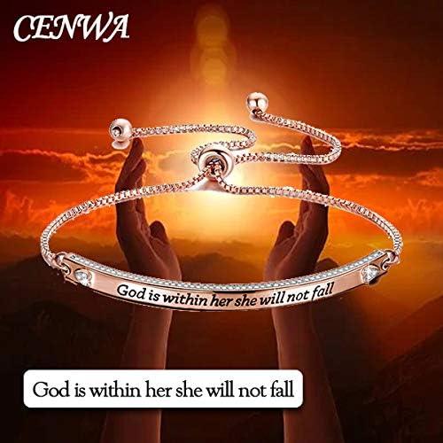 CENWA Christian Gift Religious Bracelet Jewelry 46:5 God is Within Her She Will Not Fall Zircon Bracelet Bible Verse Bracelet Gift - Image 7