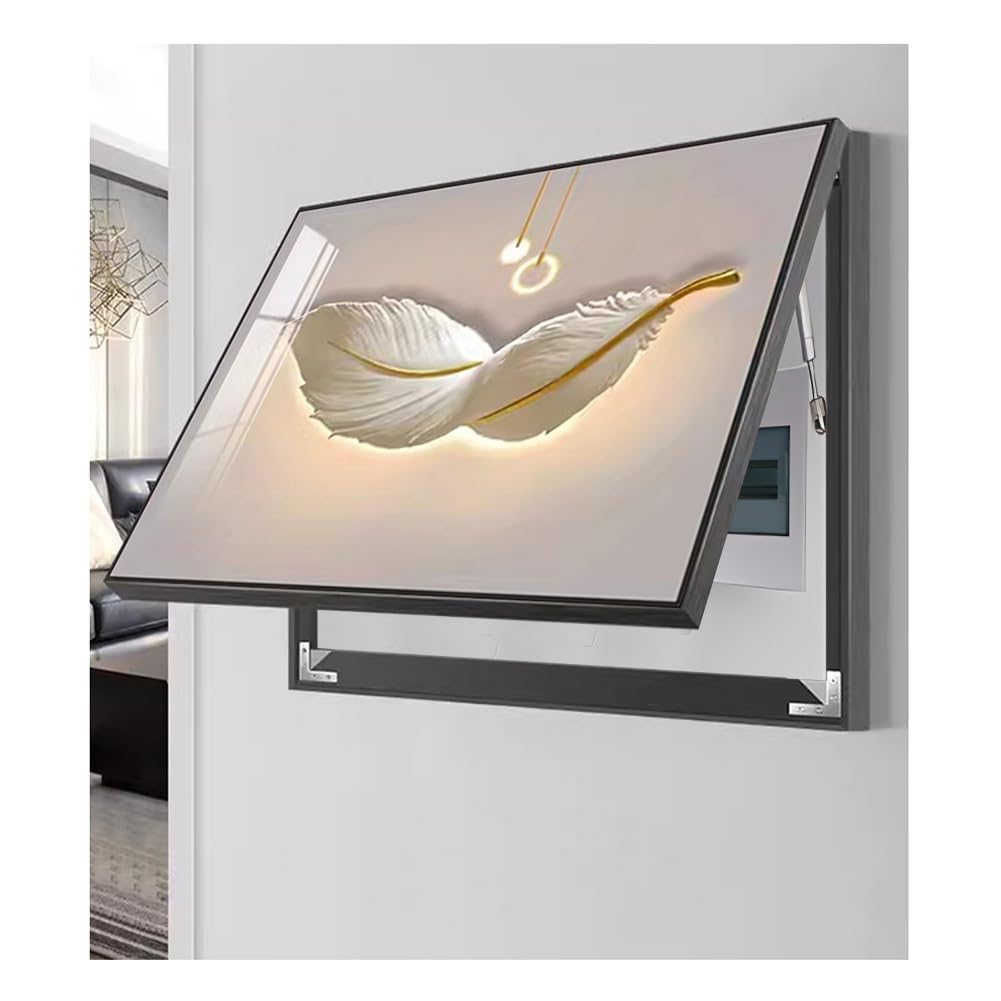 Générique Tableau décoratif d'intérieur Noir pour Panneau électrique, boîte à fusibles et Couvercle de disjoncteur, Armoire Murale élégante (45 x 35 cm) - Solution de décoration idéale pour la Maison