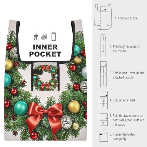 Sac pliable Noël compact pour résoudre le manque de place lors de vos courses de fête - 3