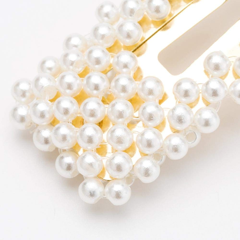 PEARL HAIR PINS FOR HAIR STYLING HAIR CLIPS BARRETTE TIES HAIR FOR WOMEN GIRLS, ELEGANT HANDMADE FASHION HAIR ACCESSORIES PEARL HAIR CLIP /HAIRPINS FOR PARTY JEWELRY- 5 PCS (GOLD)