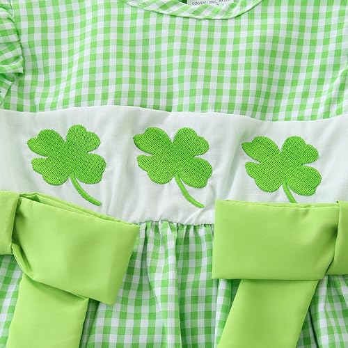 Baby Girl Outfit Infant Bunny Smocked Romper Onesie Short Sleeve Summer Plaid Clothes for 0~24M4