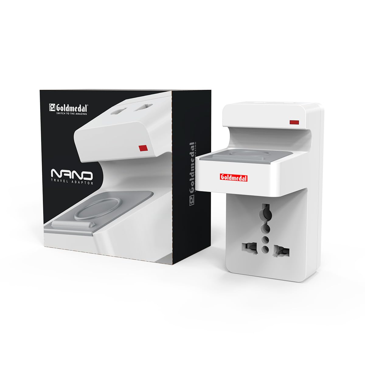 Goldmedal Nano Travel Adaptor with Mobile Stand (Pack of 1)- White