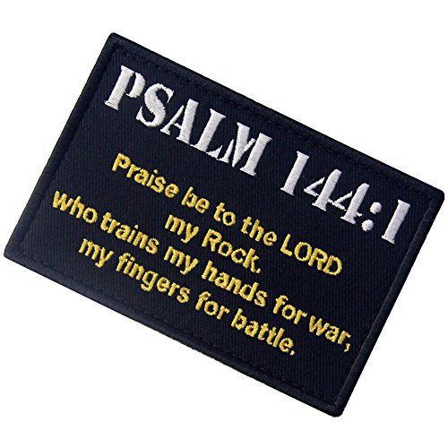 Tactical Psalm 144:1 BNW Patch Combat Badge Morale Applique Embroidered Fastener Hook & Loop Emblem