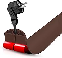 Vista 25 de Cubierta autoadhesiva para cables de suelo, gestión de cables de 3.3 pies, protector de tira de extensión para cables, evita tropiezos de cables