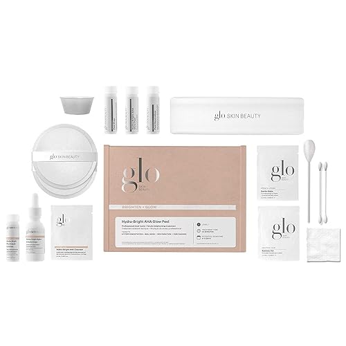 Glo Skin Beauty Hydra-Bright AHA Glow Peel Pro-Level - Kit para mejorar el brillo, resplandor, destino, opacidad, deshidratación, manchas oscuras