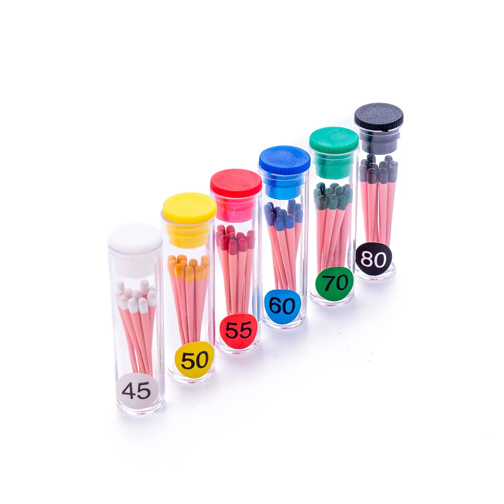 SNAWOP Gutta Percha Paper Points 2 Packs .02/.04/.06 Taper for Dental Endodontic Root Canal Treatment (#45-80, .02 Taper)