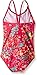 Kanu Surf Girls' Daisy Beach Sport 1-Piece Swimsuit, Karlie Floral Pink, 3T