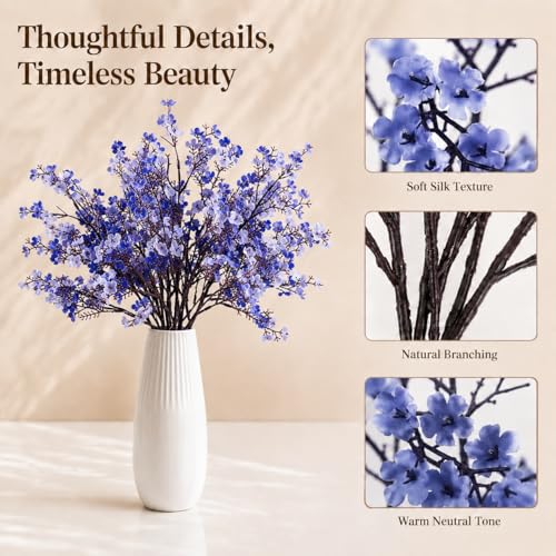 Image of Mandy's 6 Bundles Artificial Shades of Blue Baby's Breath Flowers
