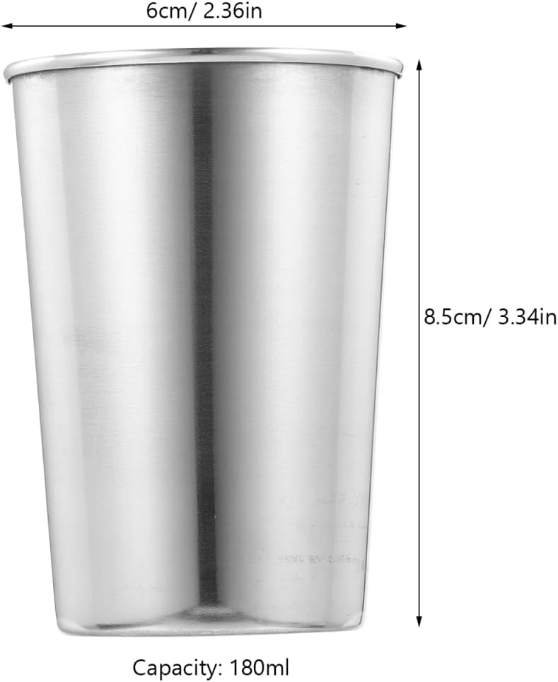 SOLUSTRE Stainless Steel Cup Bathroom Tumbler - Small Metal Water Cup for Toothbrush Rinse, Espresso, Kids & Parties, Rust-Resistant Drinking Mug