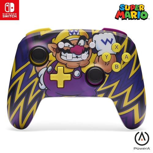 Mando inalámbrico mejorado PowerA para Nintendo Switch - Wario, Nintendo Switch modelo OLED, Nintendo Switch Lite, gamepad, mando de juego, mando Bluetooth