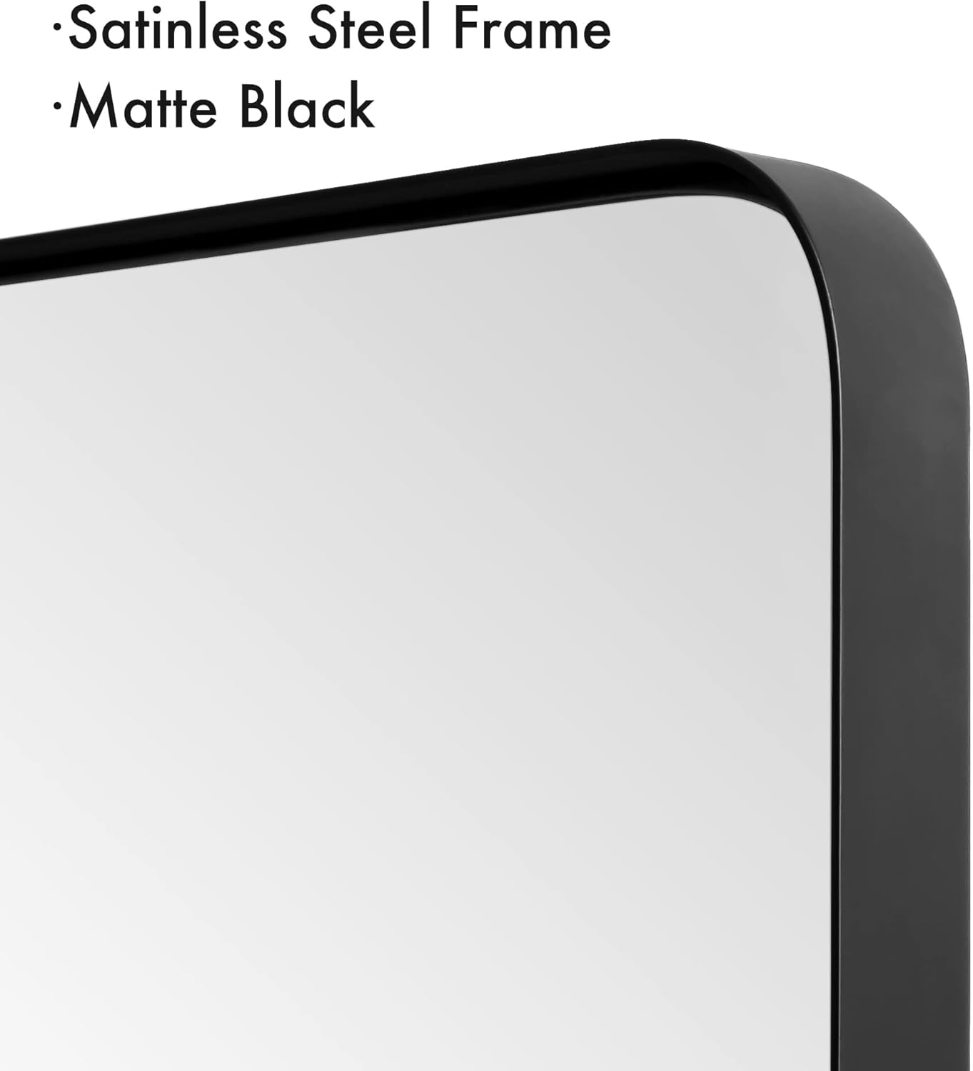 Clavie Black Bathroom Mirror, 16x24 Inch Rectangle Modern Mirror