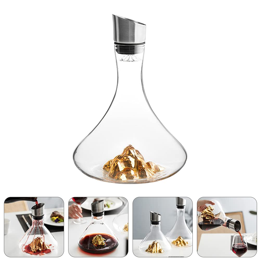 Kreativer Weindekanter 1800ml Kristall Gold für Schnelle Belüftung