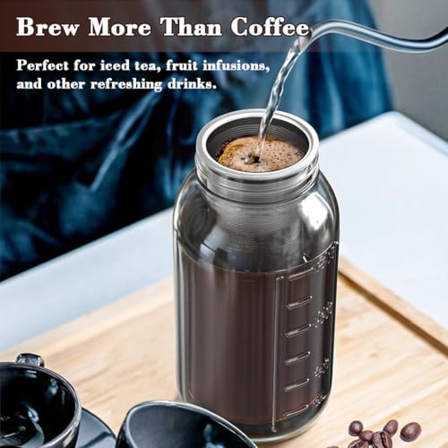 Image of Supvox Stainless Steel Cold Brew Coffee Filter 5x21cm, 304 Fine Mesh Reusable Coffee & Tea Infuser, Conical Filter for Mason Jars, Rustproof Cold Brew Maker for Iced Coffee Tea & Infused Drinks