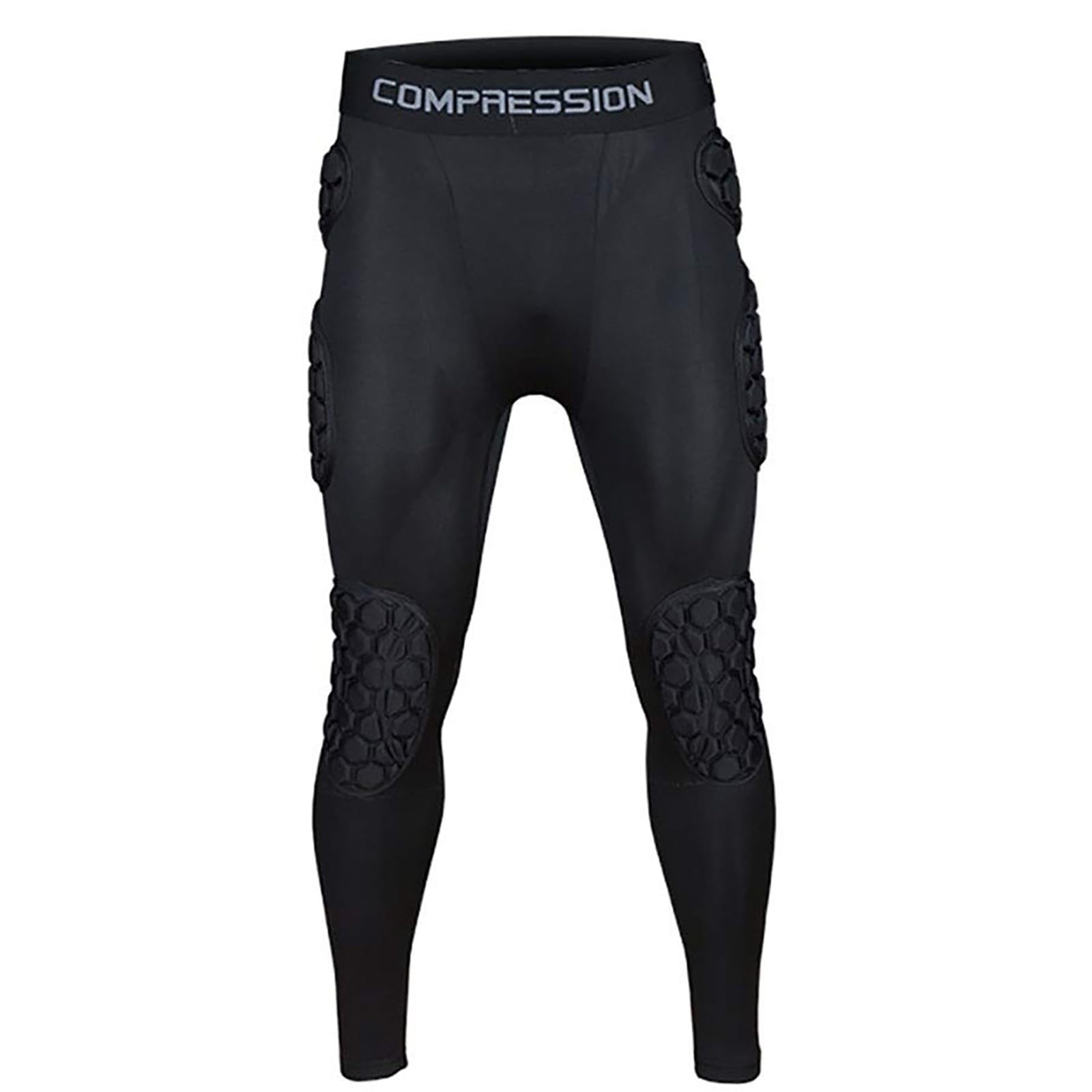Pantalones de fútbol acolchados y amortiguadores con almohadillas de panal, leggings integrados para hombre, pantalones de portero de protección para una completa protección