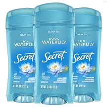 Secret Fresh Antiperspirant Deodorant for Women, 72hr Breathable Sweat & Odor Protection, Instant Freshness & Gentle, PH Balancing Minerals, Clear Gel, Cool Waterlily Scent, 2.6 oz Pack of 3