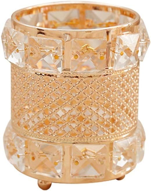 Crystal Makeup Brush Pen Holder Storage Tube Jewelry Lipstick Eyebrow Pencil Makeup Storage Box Cosmetic Makeup Organizer(Gray)