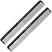 Styling Comb (2 Pack) - Professional 8.75" Black Carbon Fiber Anti Static Chemical And Heat Resistant Hair Combs For All Hair Types For Men And Women - By Bardeau Essentials
