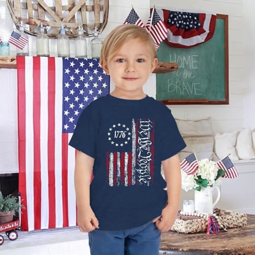 Image of 4th of July Shirts Toddler Boys Girls American Flag USA T-Shirt Kids Patriotic Tee Tops