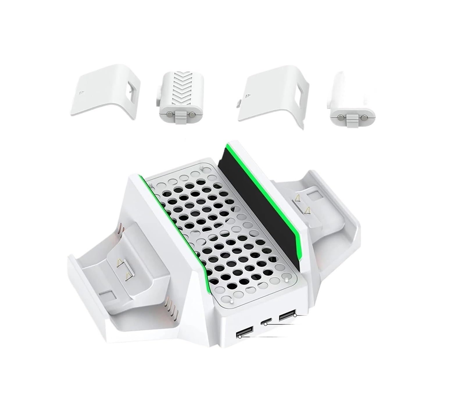 Compatibile Con Xbox Series S Con Doppia Ventola Di Raffreddamento, Dock Di Ricarica For Doppio Controller Con Indicatore E Due Registratori Aggiuntivi Da 800 MAh.