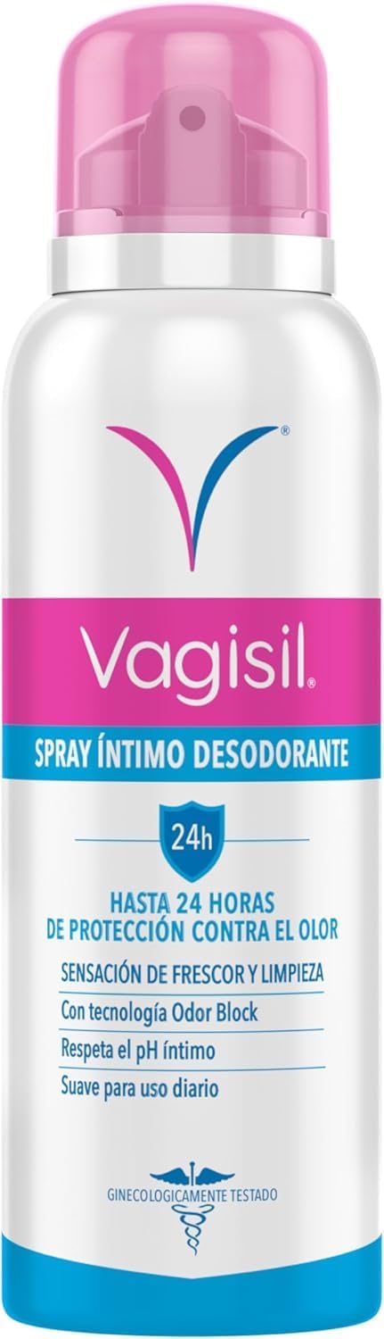 Vagisil Spray Desodorante Íntimo Odor Block, Frescura todo el día, 125 ml | Spray íntimo para Frescura al instante. Siéntente cómoda. limpia y fresca todo el día. Respeta el pH íntimo.