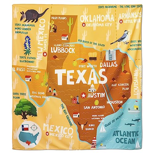 Birdy Boutique Texas Map Tapestry 60