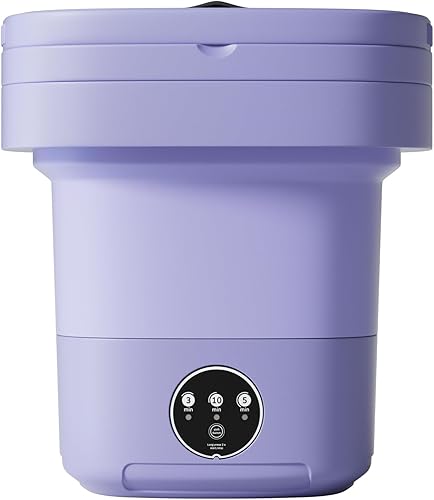 WNDT Mini lavadora portátil con capacidad de 11 litros y luz azul, ideal para ropa interior, calcetines, ropa de bebé, diseño plegable para ahorrar