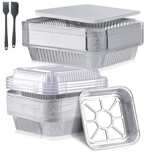 WARMGBOXCO 40 Pack Disposable Aluminum Pans with Lids 9x9 & 8x8 Inch