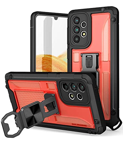 Coque Galaxy A33 robuste rouge antichoc équipée d'une béquille et décapsuleur