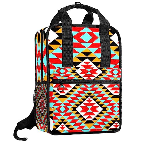 Sac à dos géométrique multicolore mixte enfant pour école et loisirs 14x10.2x4.7 in
