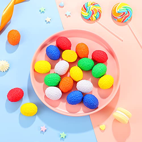 20 Pieces Mini Brain Stress Ball Halloween Brain Toy Hand Muscle Exercise Pressure Ball For Teens And Adults Improving Grip Strength Object Recognition Props Release Pressure, 6 Colors #TOP5
