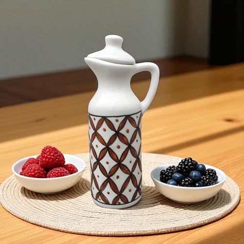 Image of MALAIKAH Ceramic Oil Dispenser Print Pack of 4 for Kitchen, Dining, Gifting, Home & Kitchen Decor