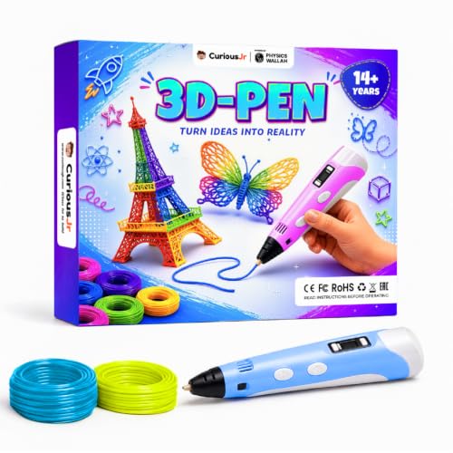 Image of PW 3D Pen for Kids, DIY Kit with USB Cable, Pen Holder & 3 PLA Filaments