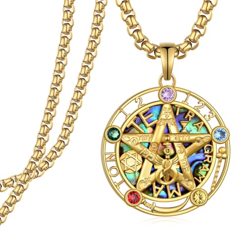 Tetragrammaton Necklace 925 Sterling Silver Pentagram Necklace Amuletos De Protección y Buena Suerte for Men