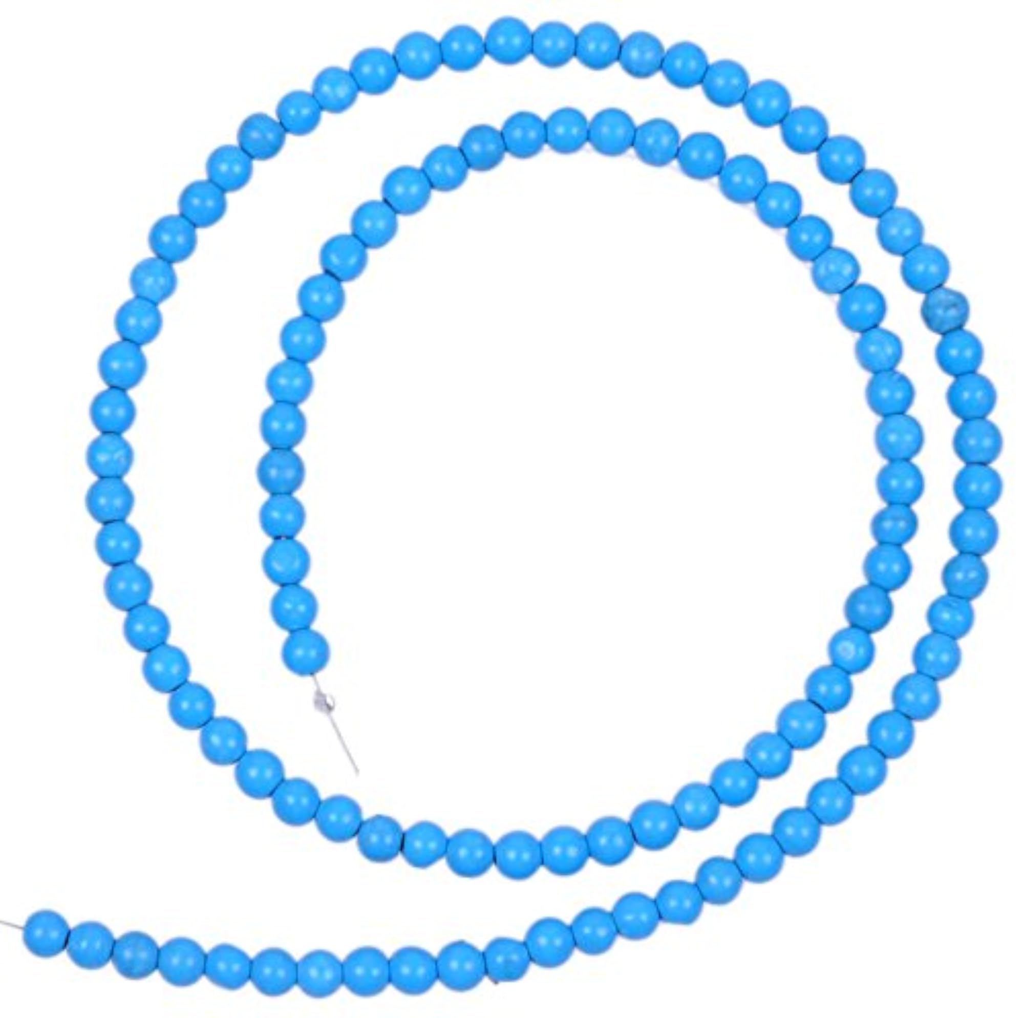 Turquoise Gemstone Round Cabochon Bead Strand from Jaipur