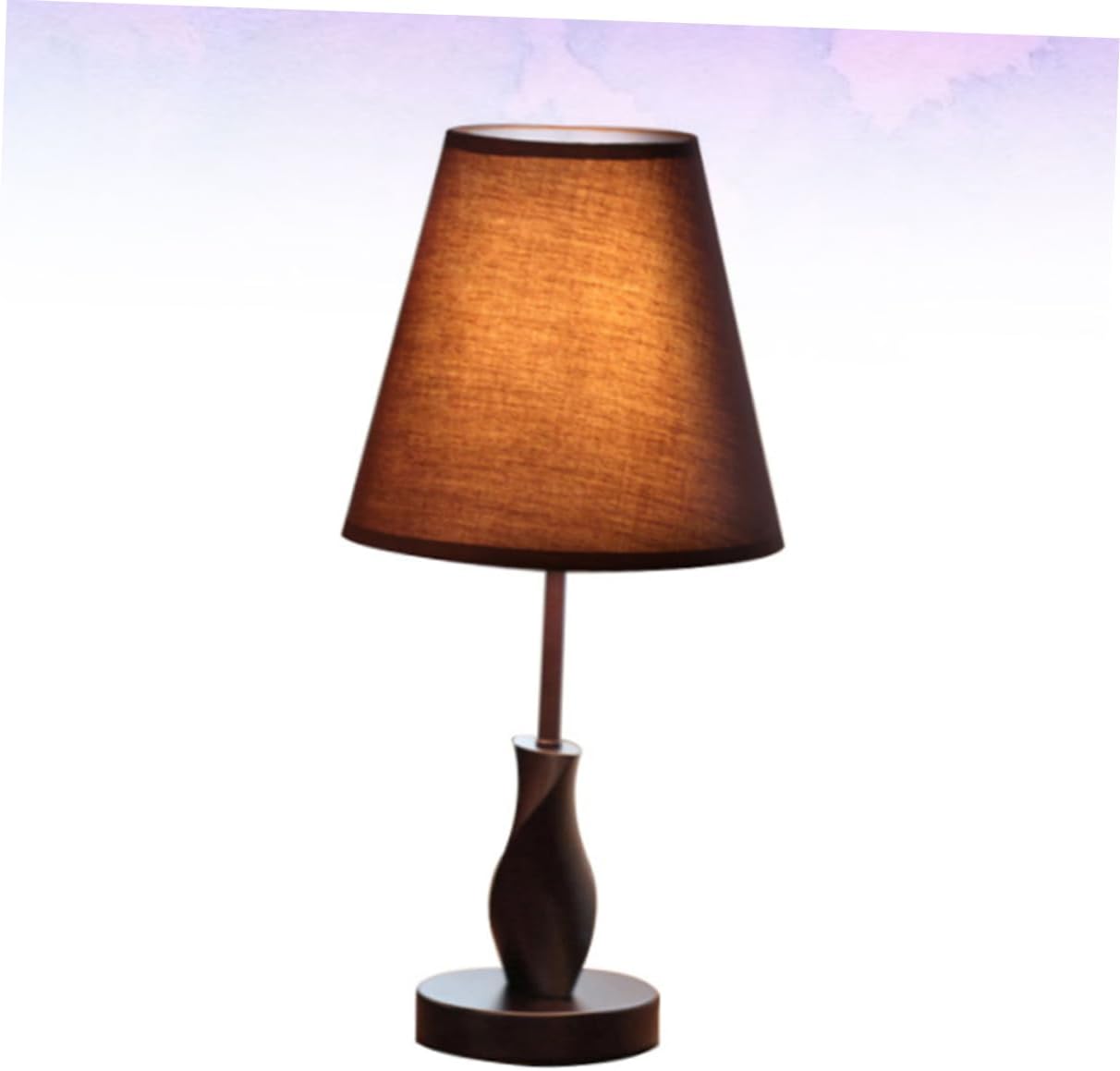 DOITOOL Creative Cloth Art Desk Lamp Modern Table Lamp for Home Living Bedroom Brown Shade No Bulb Included Eye-Caring Design for Reading Relaxation